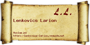Lenkovics Larion névjegykártya